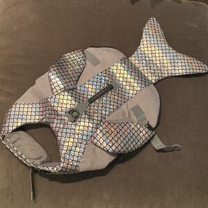 Kouser Dog Life Jacket Life Vest Flotation Device Silver Whale Design Size XXL